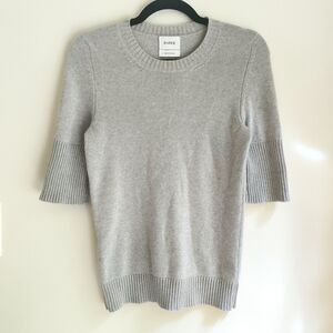 Barrie cashmere blend half sleeve grey sweater